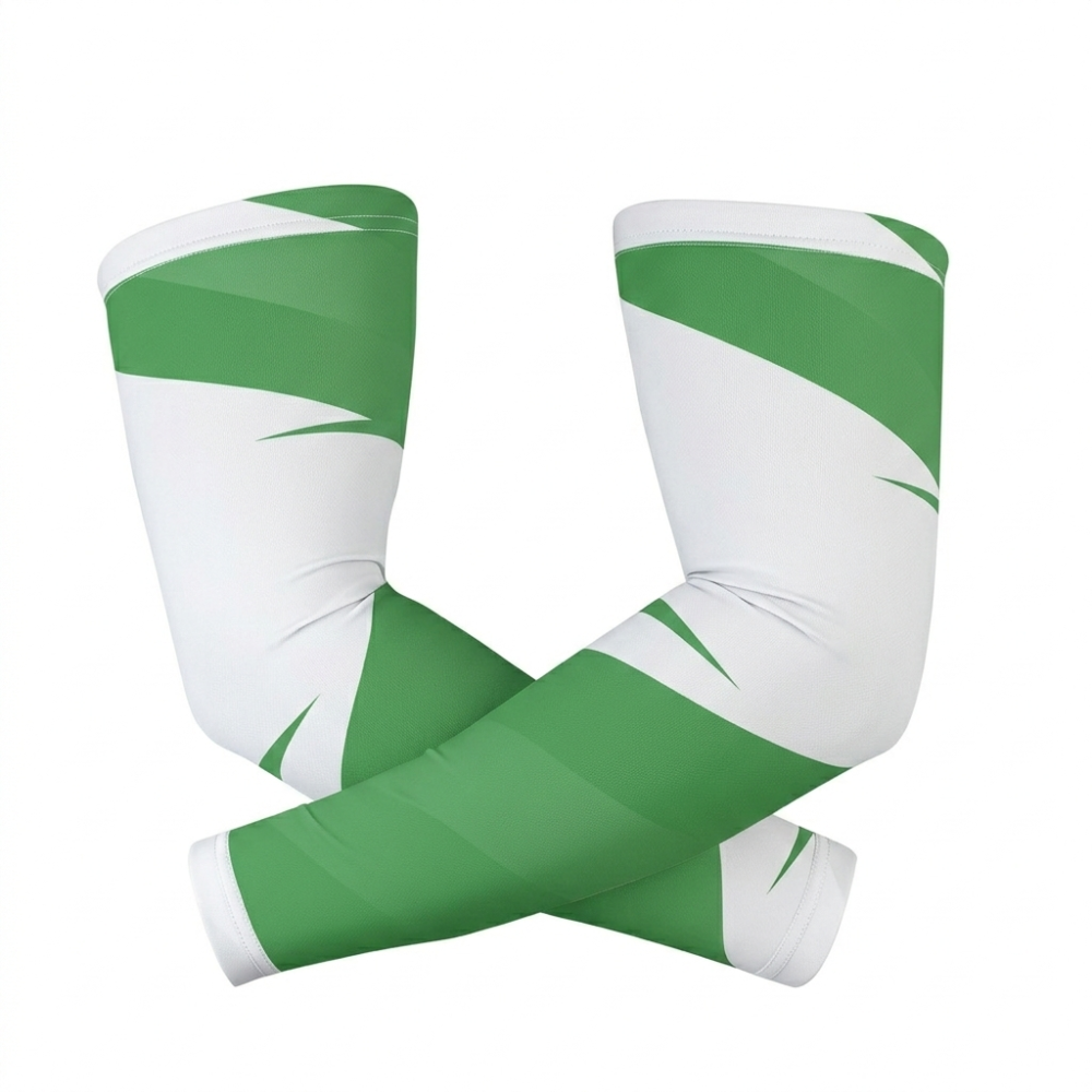 Compression arm sleeves for sports performance and muscle support