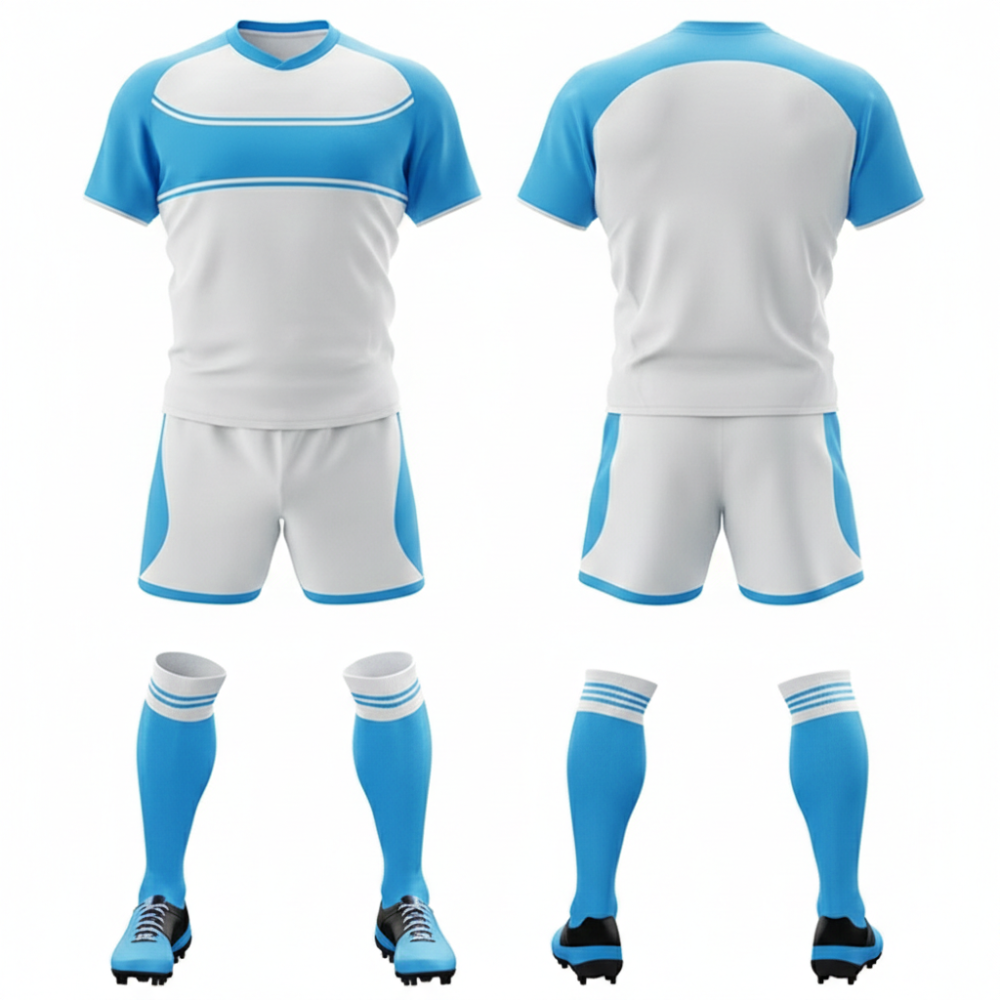 Rugby Uniform in Blue and White Combination