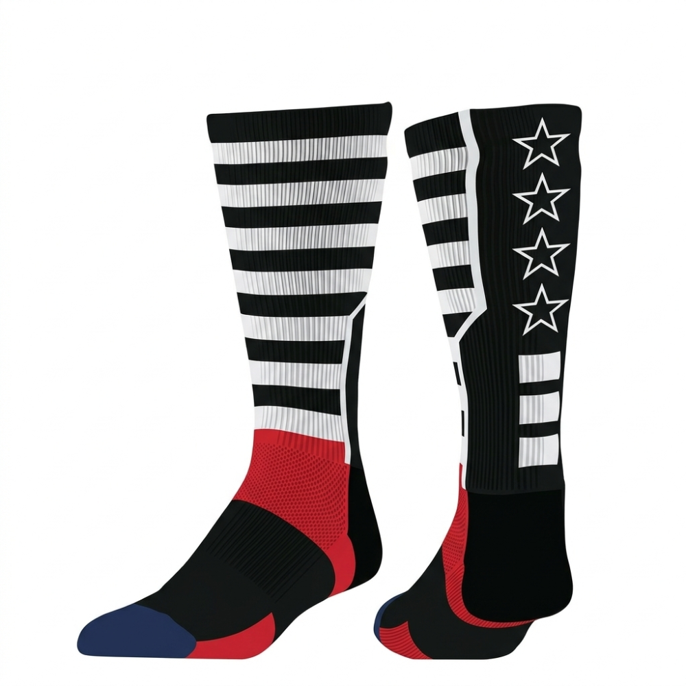 Knee high football sports socks for team matches