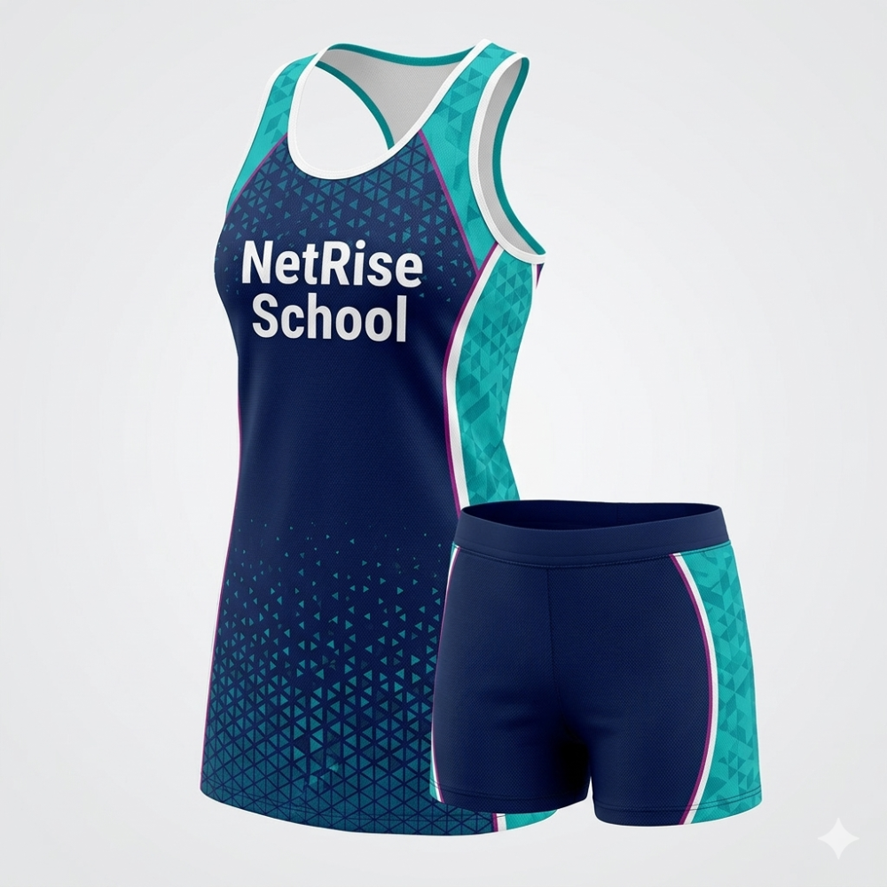 Custom School Netball Dresses Supplier with Logo & Team Design
