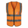 High visibility reflective work vest for construction and road safety